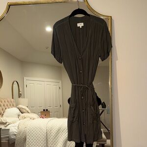 Lou & Grey Green Button-Down Dress